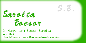 sarolta bocsor business card